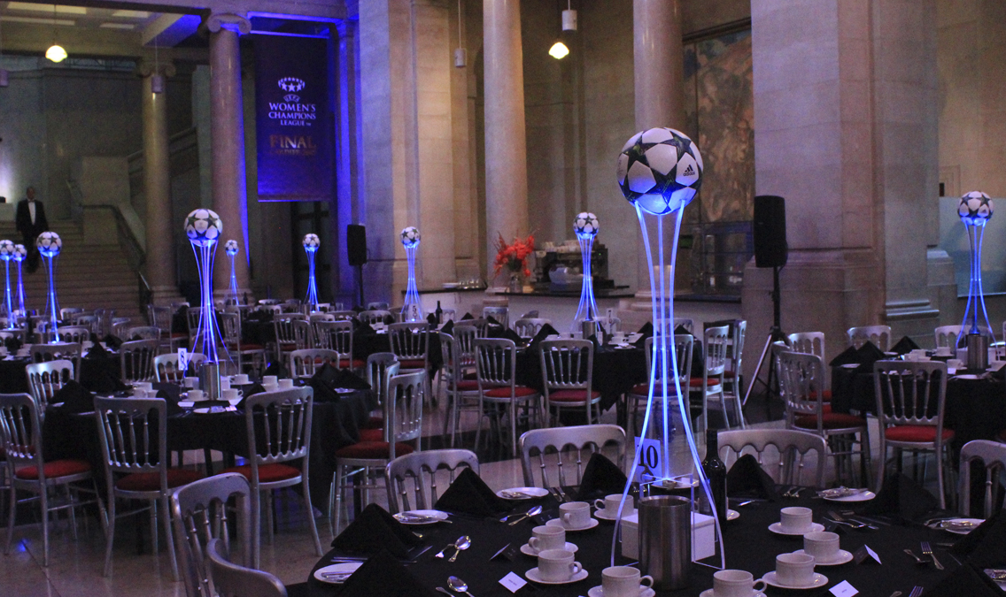 Football tall centrepieces hire in UK
