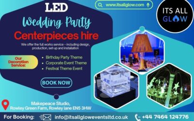 LED Wedding Party Centerpieces hire